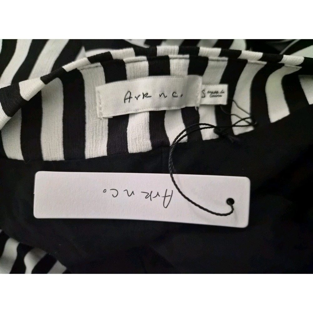 Ark & Co Split Front Culotte Pants Small NWT Black White Striped Wide Leg S - Picture 5 of 7